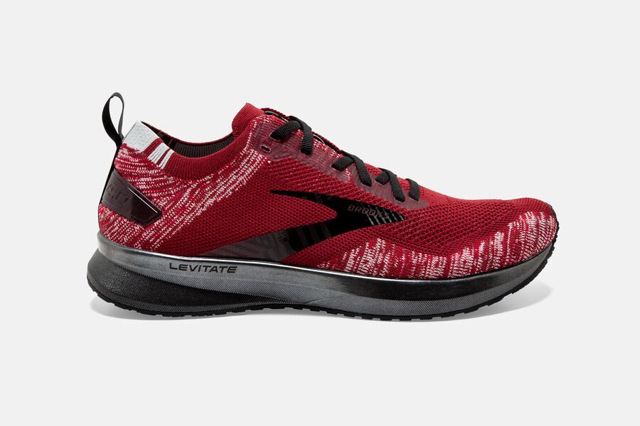 Brooks Running Shoes Mens Red/Grey/Black - Levitate 4 Road - 9205-QZEYR